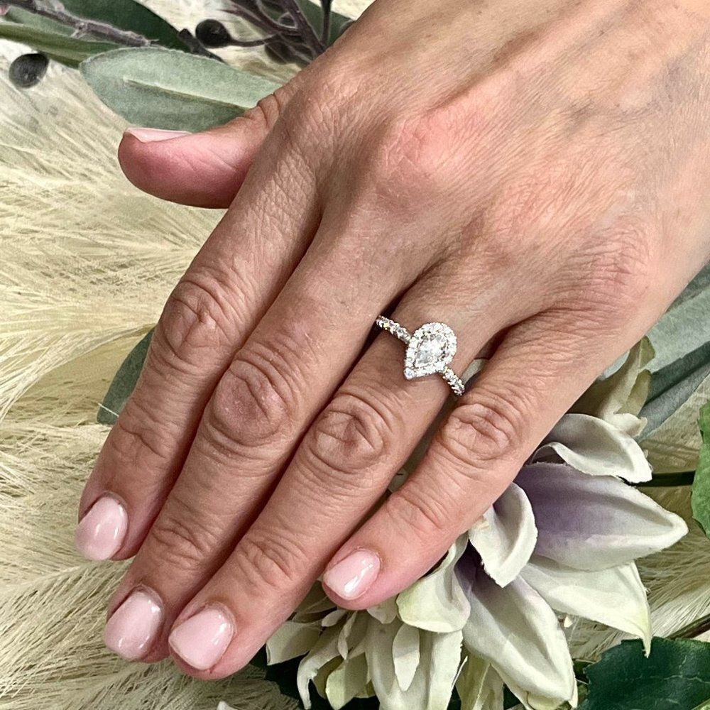 Diamond Engagement Ring 14k White Gold 0.90 TCW Certified $4,950 210736
